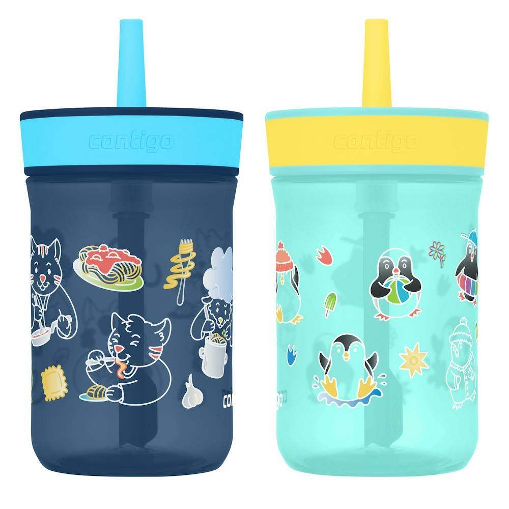 Contigo® Kids’ Leighton Straw Tumbler with Spill-Proof Leak-Proof Lid, 14oz (XKZO)