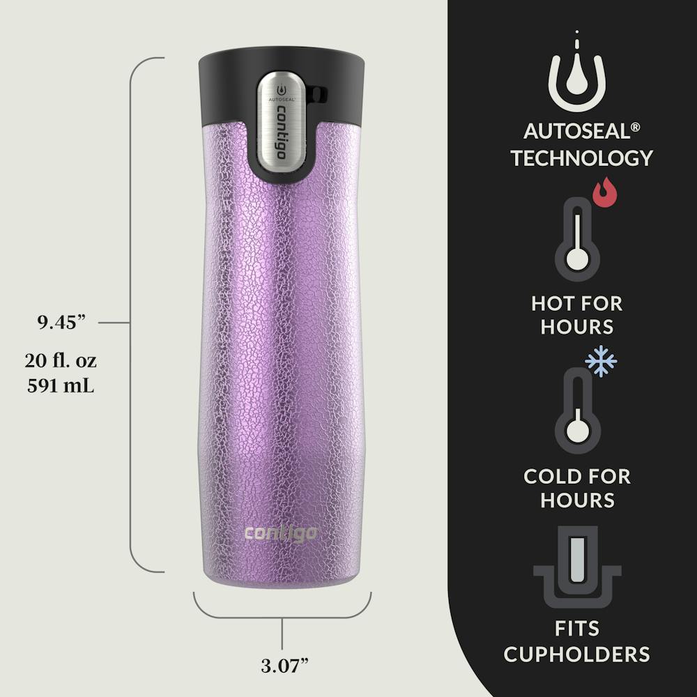 Contigo® AUTOSEAL® West Loop Vacuum-Insulated Stainless Steel Travel Mug with Easy-Clean Lid, 20 oz, 2-Pack (XXF1)