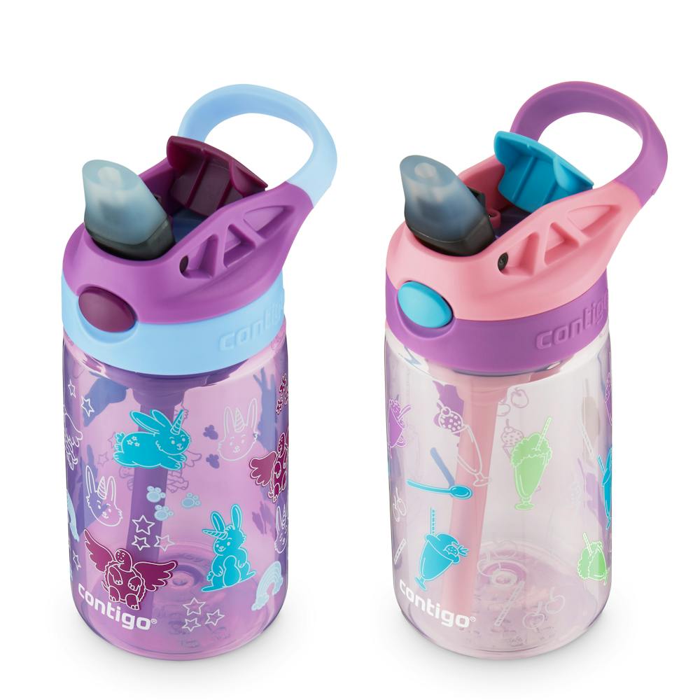 Contigo® Kids Water Bottle with Redesigned AUTOSPOUT® Straw, 14 oz, 2 pack (IAP8)