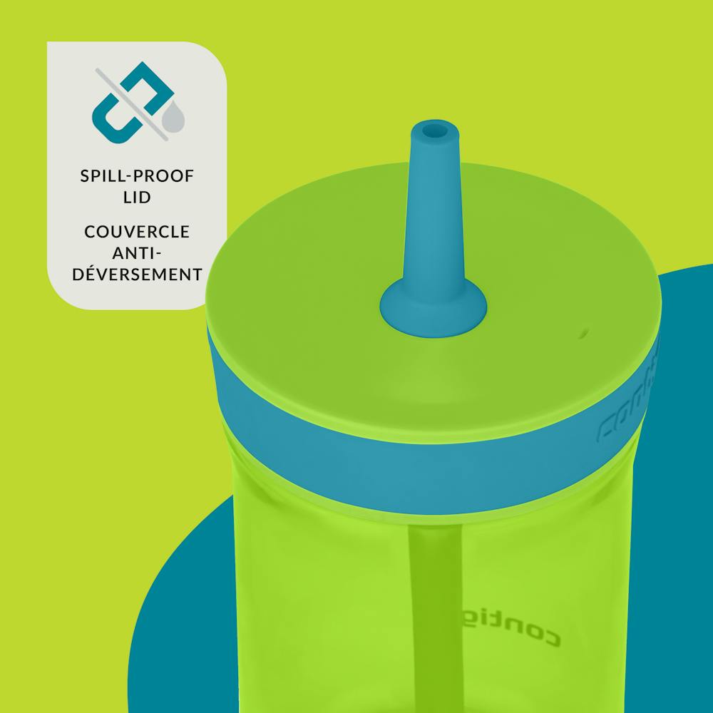 Contigo® Kids’ Leighton Straw Tumbler with Spill-Proof Leak-Proof Lid, 14oz (XKZO)