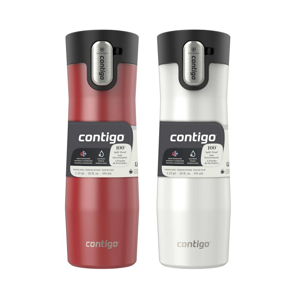Contigo® AUTOSEAL® West Loop Vacuum-Insulated Stainless Steel Travel Mug with Easy-Clean Lid, 20 oz, 2-Pack (XXF1)