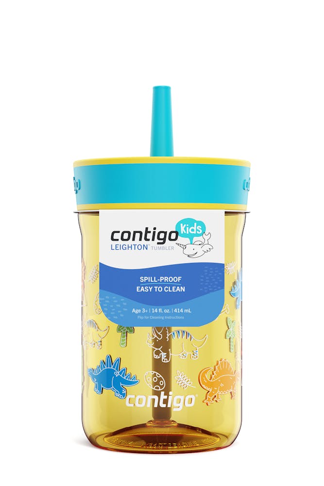 Contigo® Kids’ Leighton Straw Tumbler with Spill-Proof Leak-Proof Lid, 14oz (XKZO)