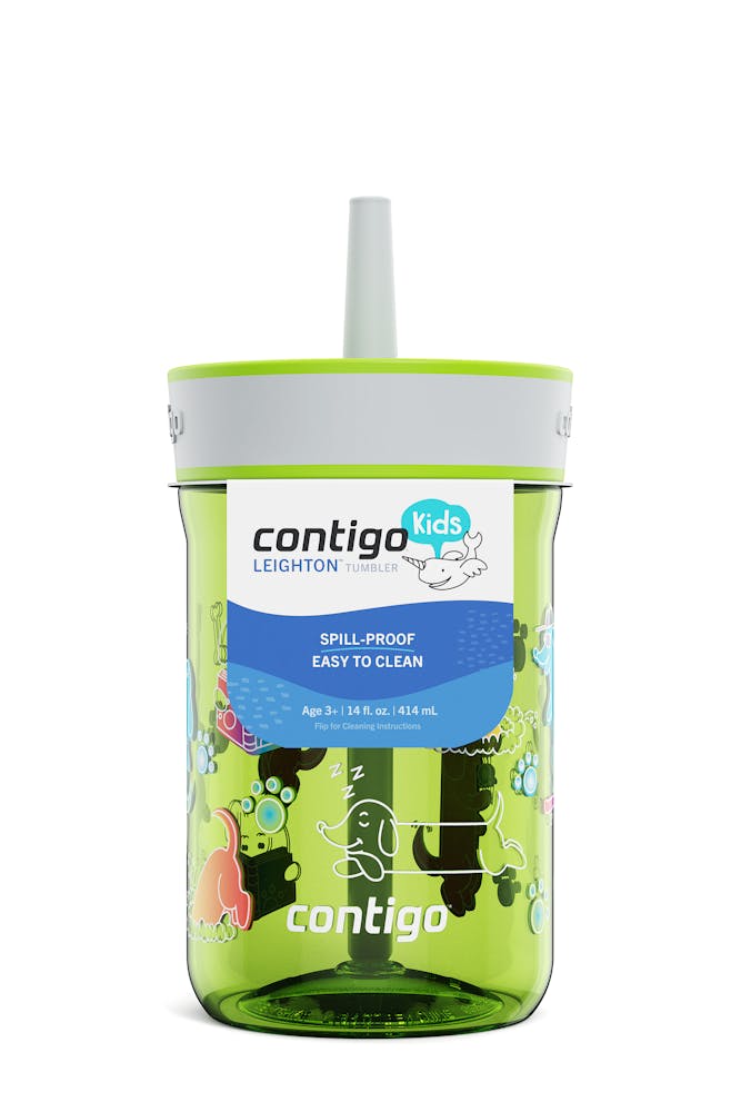 Contigo® Kids’ Leighton Straw Tumbler with Spill-Proof Leak-Proof Lid, 14oz (XKZO)