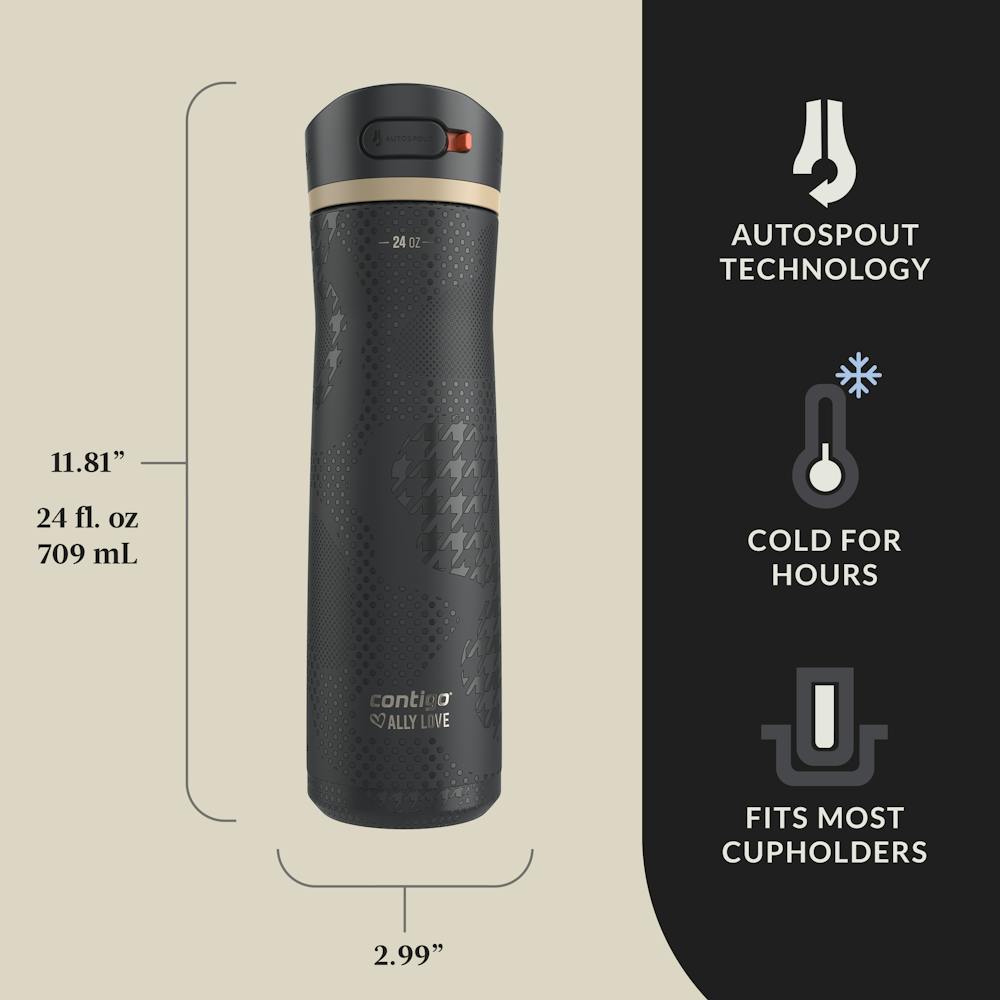 Contigo® x Ally Love Ashland Chill 2.0 Stainless Steel Water Bottle with AUTOSPOUT® Lid, 24oz (QKW0)