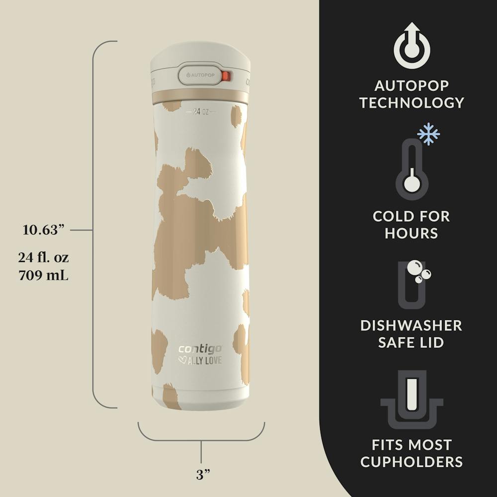 Contigo® x Ally Love Jackson Chill 2.0 Stainless Steel Water Bottle with AUTOPOP® Lid, 24oz (UT2R)