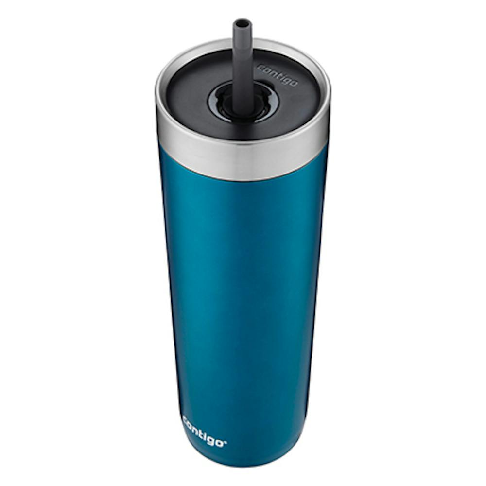 Luxe Stainless Steel Travel Tumbler with Spill-Proof Lid and Straw, 24oz (K2GE)
