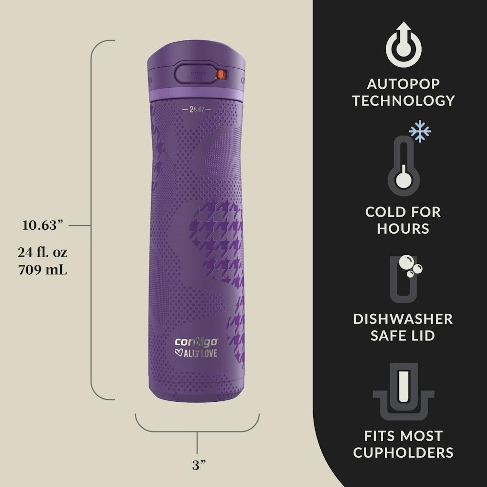 Contigo® x Ally Love Jackson Chill 2.0 Stainless Steel Water Bottle with AUTOPOP® Lid, 24oz (YJXK)