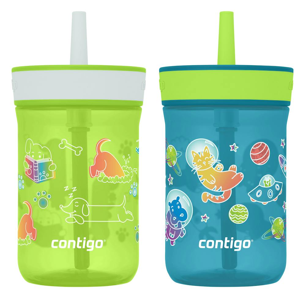 Contigo® Kids’ Leighton Straw Tumbler with Spill-Proof Leak-Proof Lid, 14oz (XKZO)