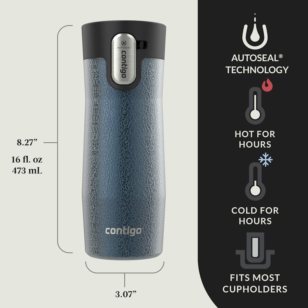 Contigo® AUTOSEAL® West Loop Vacuum-Insulated Stainless Steel Travel Mug with Easy-Clean Lid, 16 oz (5OEF)