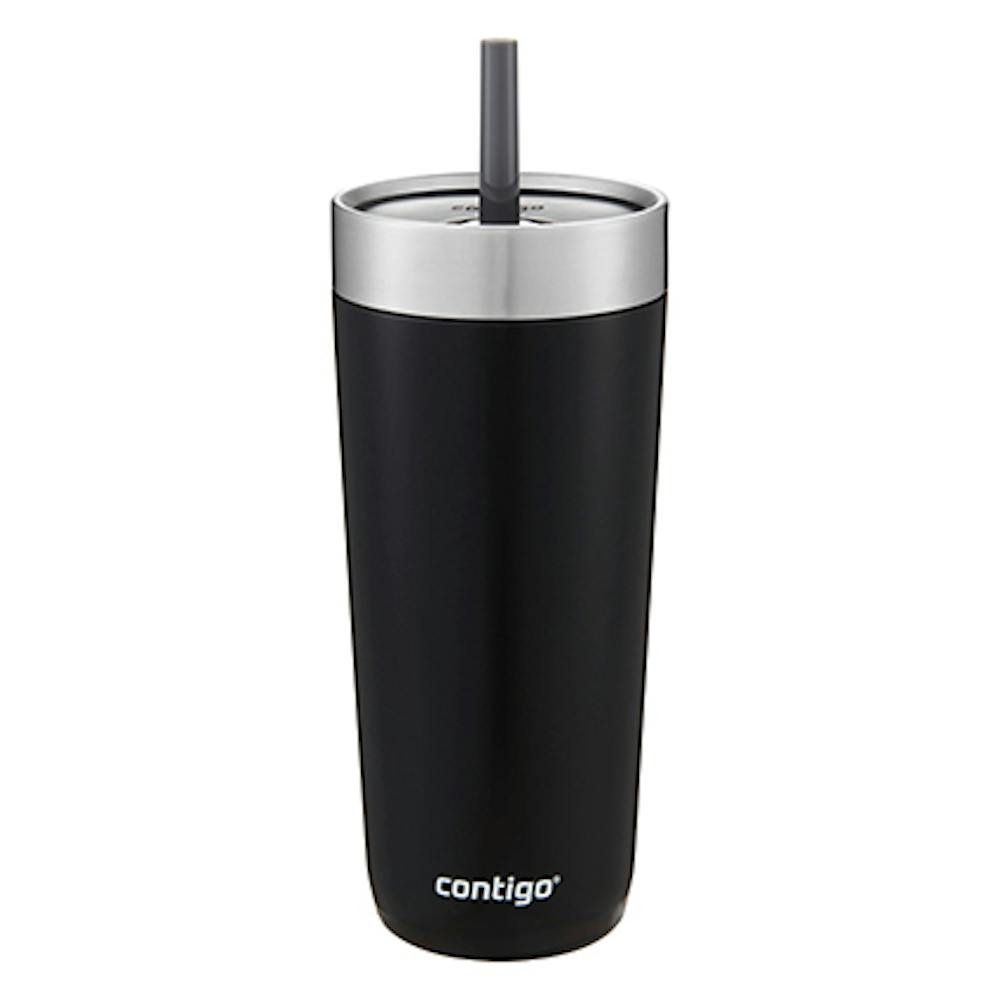 Luxe Stainless Steel Travel Tumbler with Spill-Proof Lid and Straw, 18oz (HKEQ)