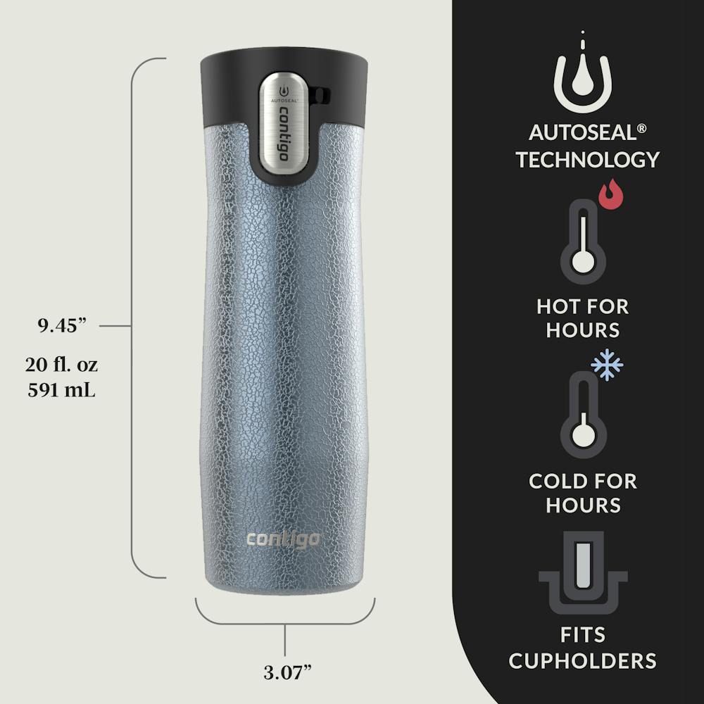 Contigo® AUTOSEAL® West Loop Vacuum-Insulated Stainless Steel Travel Mug with Easy-Clean Lid, 20 oz, 2-Pack (XXF1)