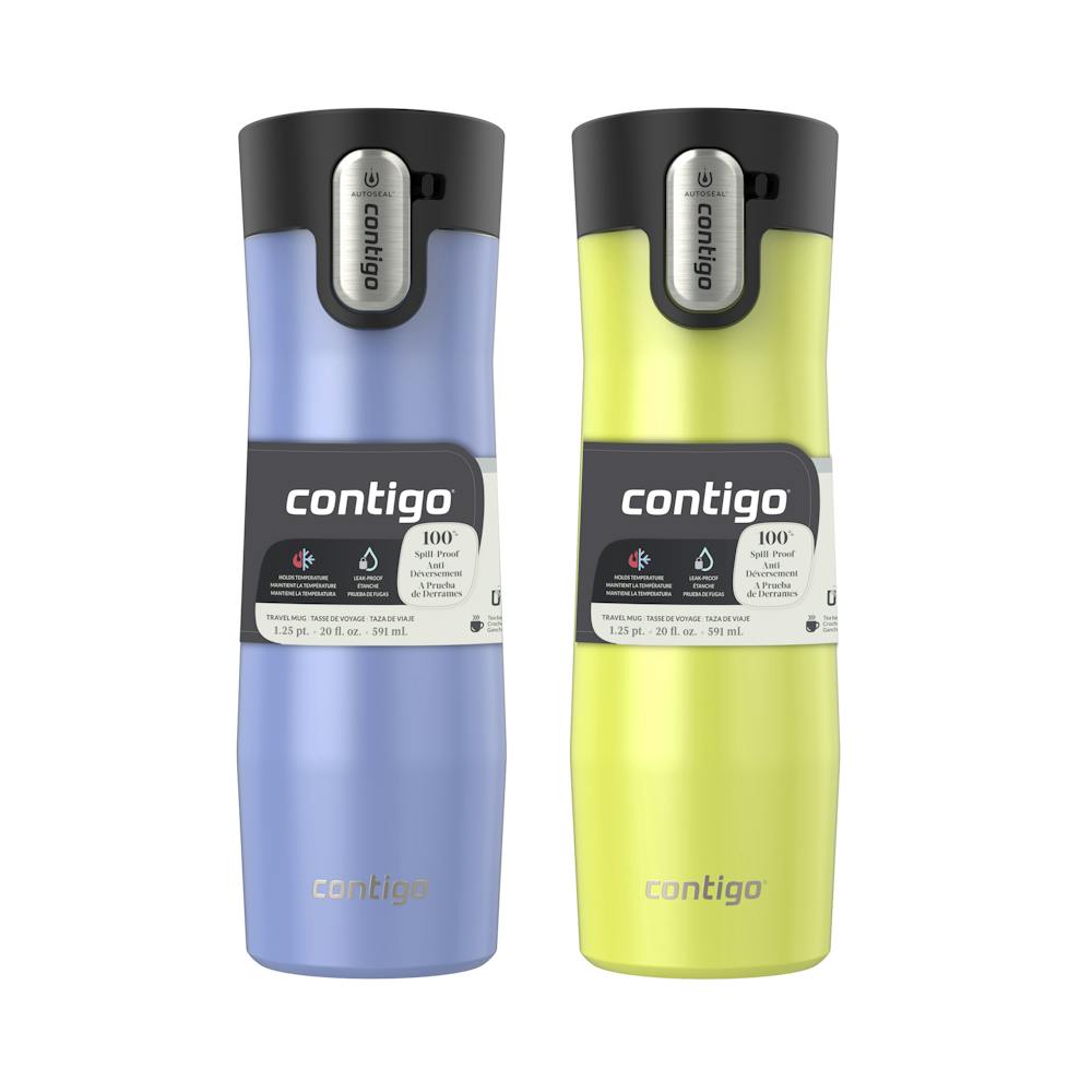 Contigo® AUTOSEAL® West Loop Vacuum-Insulated Stainless Steel Travel Mug with Easy-Clean Lid, 20 oz, 2-Pack (XXF1)