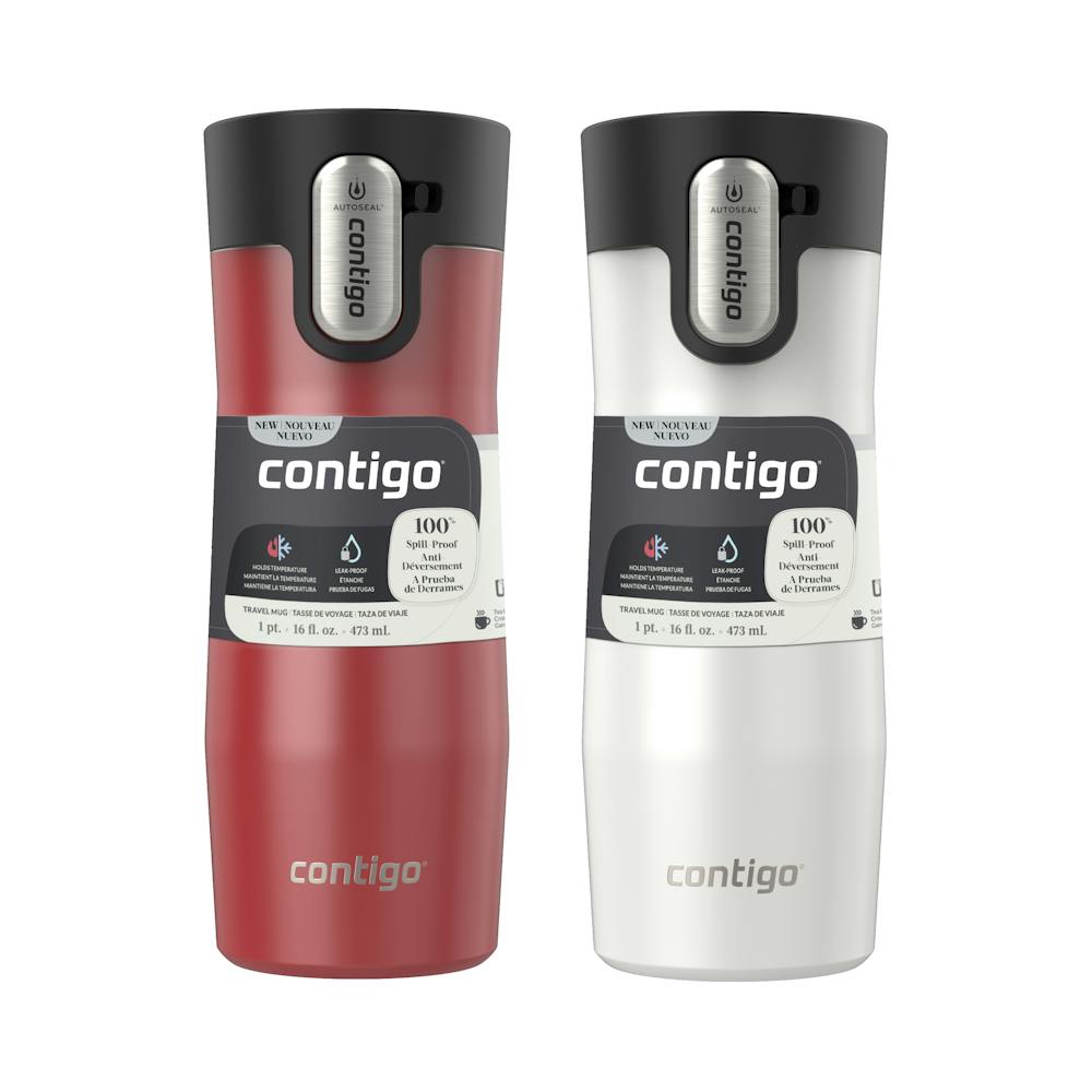 Contigo® AUTOSEAL® West Loop Vacuum-Insulated Stainless Steel Travel Mug with Easy-Clean Lid, 16 oz, 2-Pack (K5UF)