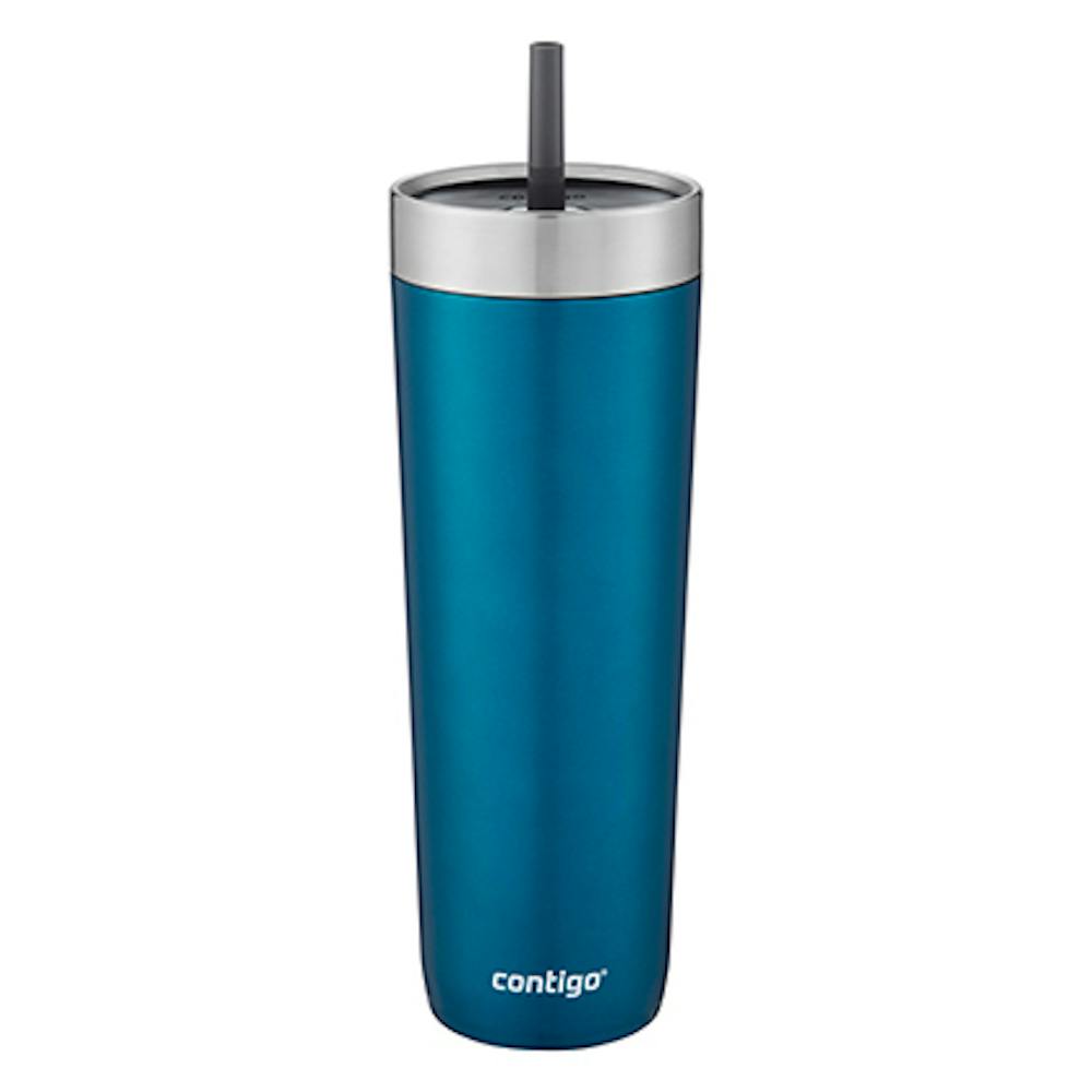 Luxe Stainless Steel Travel Tumbler with Spill-Proof Lid and Straw, 24oz (K2GE)