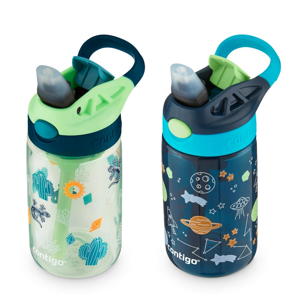 Contigo® Kids Water Bottle with Redesigned AUTOSPOUT® Straw, 14 oz, 2 pack (IAP8)