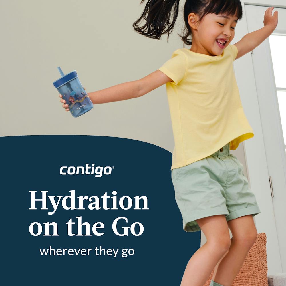 Contigo® Kids’ Leighton Straw Tumbler with Spill-Proof Leak-Proof Lid, 14oz (XKZO)