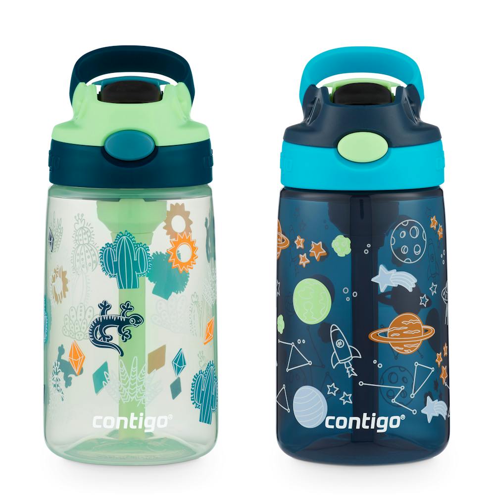 Contigo® Kids Water Bottle with Redesigned AUTOSPOUT® Straw, 14 oz, 2 pack (IAP8)