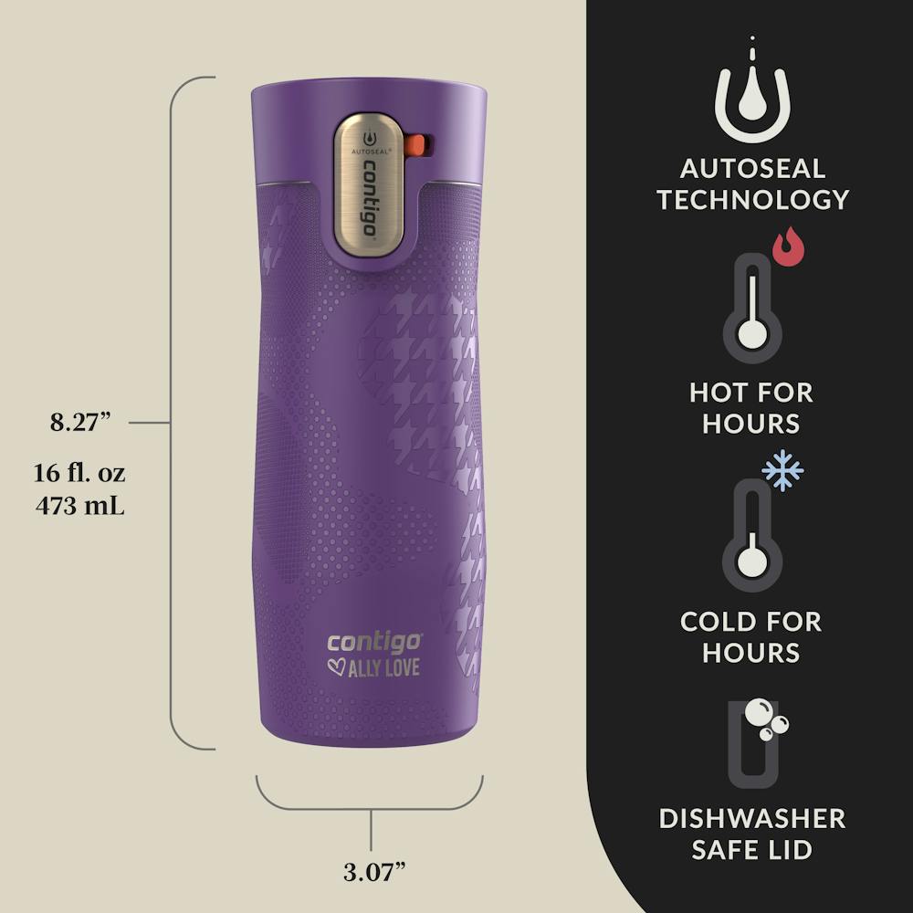Contigo® x Ally Love West Loop 3.0 Stainless Steel Travel Mug with AUTOSEAL® Easy-Clean Lid, 16oz (AV3B)