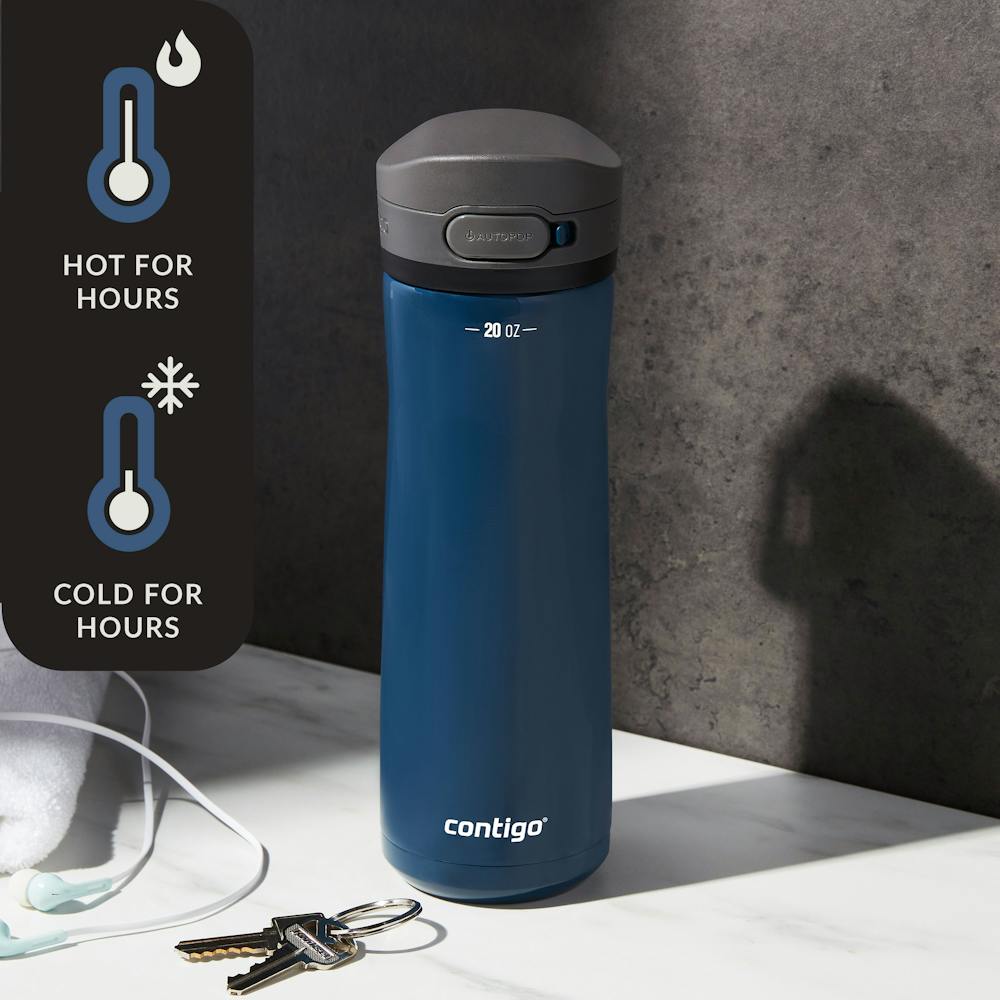 Contigo® Jackson Chill 2.0 Water Bottle with AUTOPOP Lid | Stainless Steel Water Bottle, 20oz., Blueberry Opaque (ZI8R)