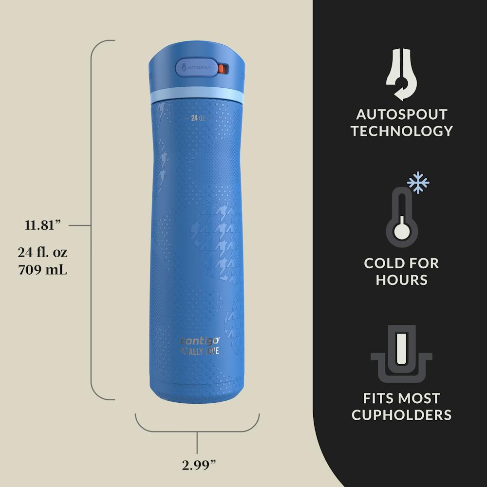 Contigo® x Ally Love Ashland Chill 2.0 Stainless Steel Water Bottle with AUTOSPOUT® Lid, 24oz (0GTU)