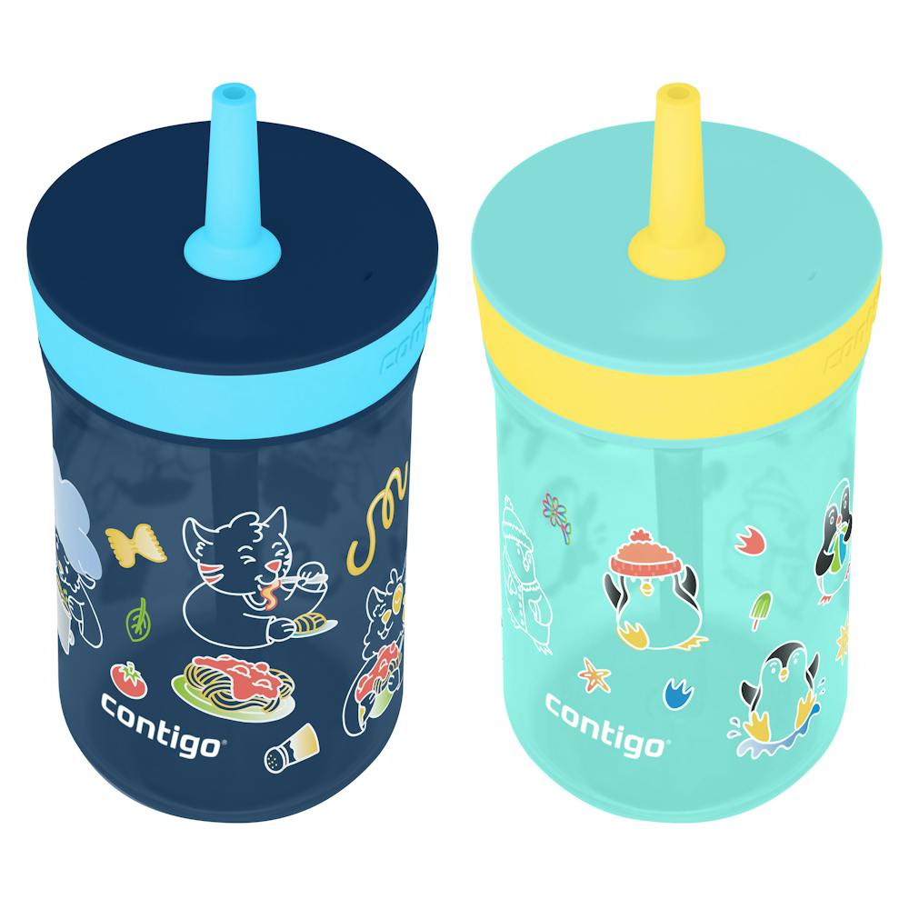 Contigo® Kids’ Leighton Straw Tumbler with Spill-Proof Leak-Proof Lid, 14oz (XKZO)