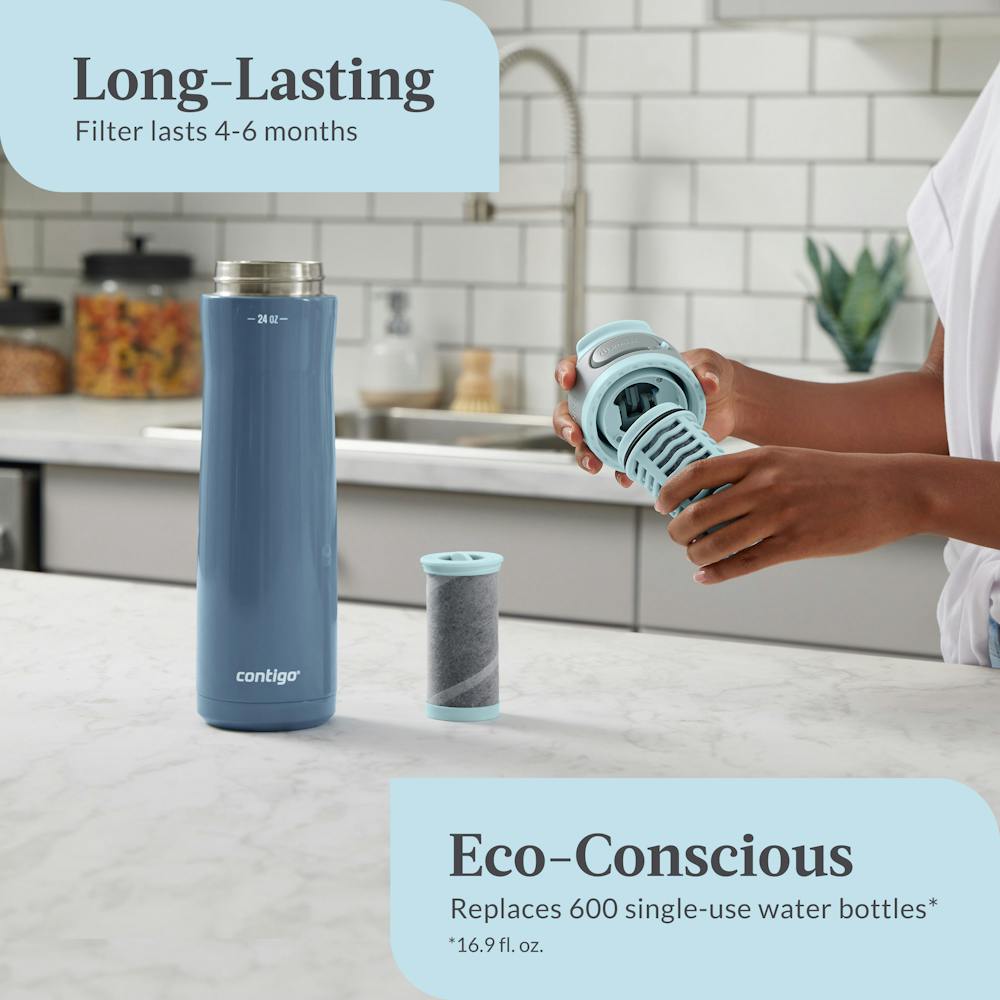 Contigo® Clybourn Chill Freeflow Filtration Stainless Steel Water Bottle with AUTOSEAL® Lid, 24oz (9993)