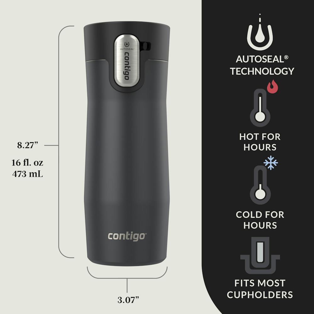 Contigo® AUTOSEAL® West Loop Vacuum-Insulated Stainless Steel Travel Mug with Easy-Clean Lid, 16 oz (5OEF)