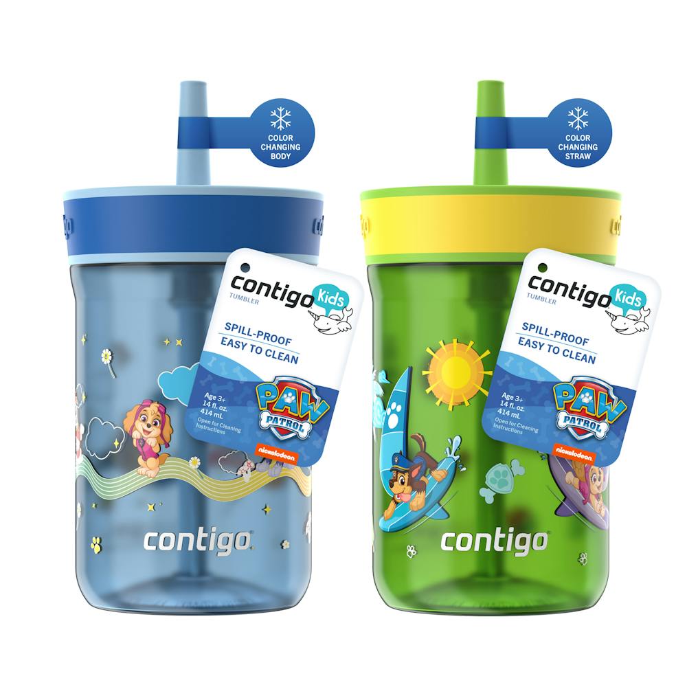 Contigo® Kids’ Leighton Straw Tumbler with Spill-Proof Leak-Proof Lid, 14oz (XKZO)