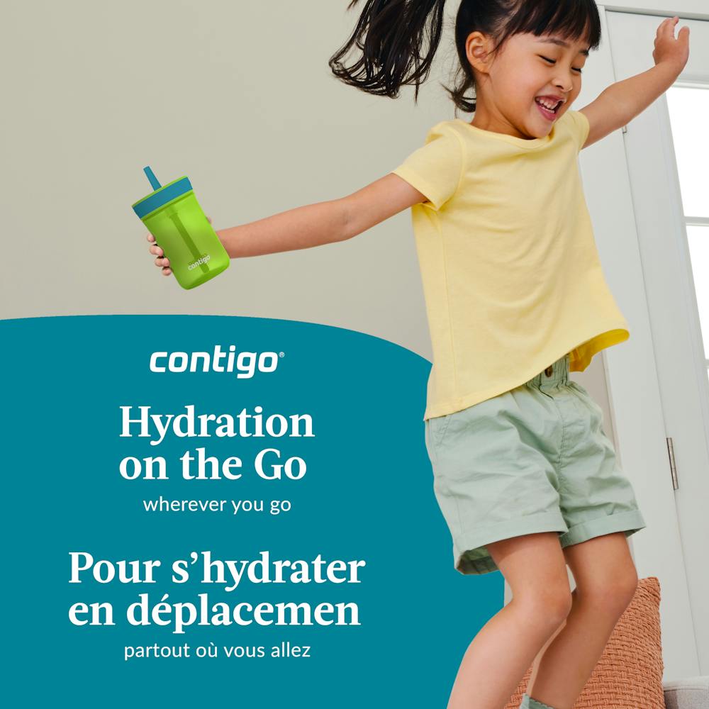 Contigo® Kids’ Leighton Straw Tumbler with Spill-Proof Leak-Proof Lid, 14oz (XKZO)