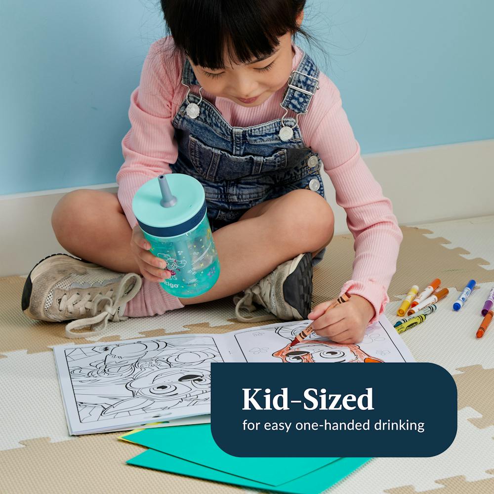 Contigo® Kids’ Leighton Straw Tumbler with Spill-Proof Leak-Proof Lid, 14oz (XKZO)