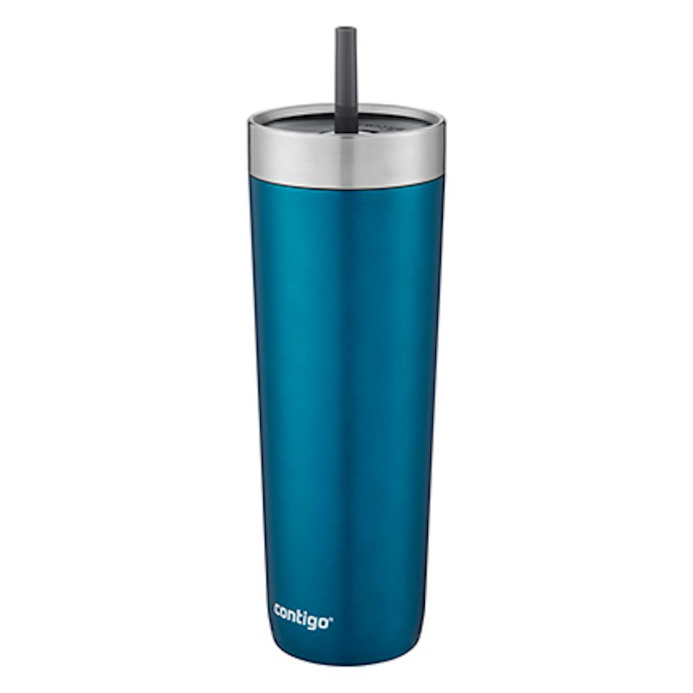 Luxe Stainless Steel Travel Tumbler with Spill-Proof Lid and Straw, 24oz (K2GE)