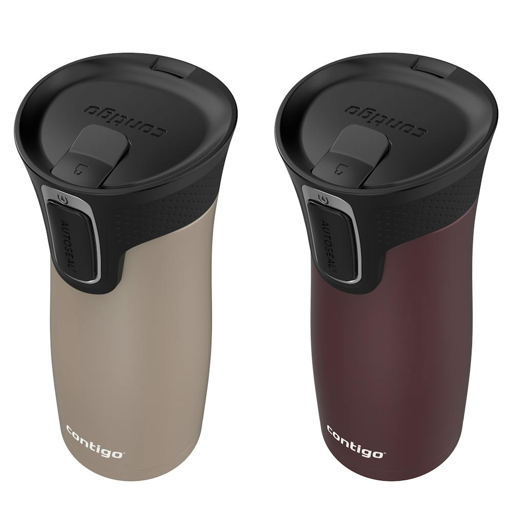 Contigo® West Loop 2.0 Leak-Proof Spill-Proof Insulated Stainless Steel Travel Mug, 16oz., 2 Pack (6E2B)