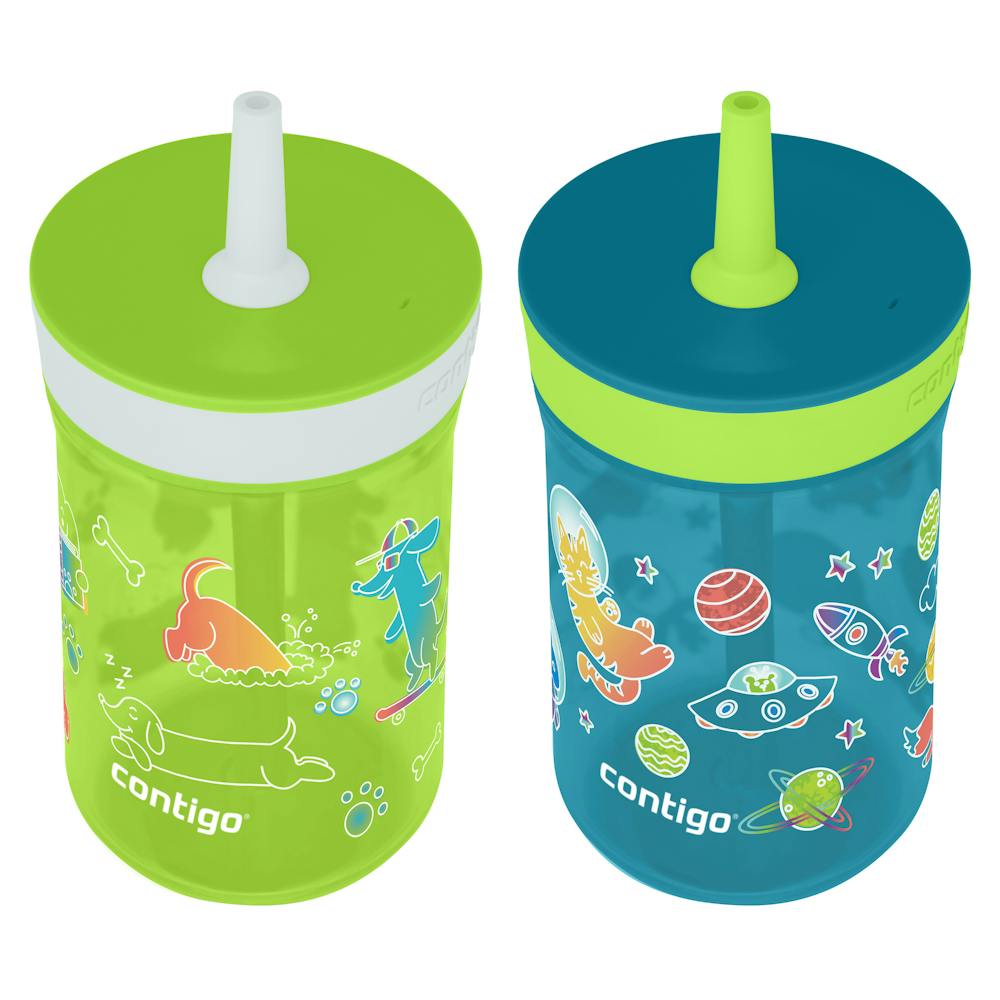 Contigo® Kids’ Leighton Straw Tumbler with Spill-Proof Leak-Proof Lid, 14oz (XKZO)