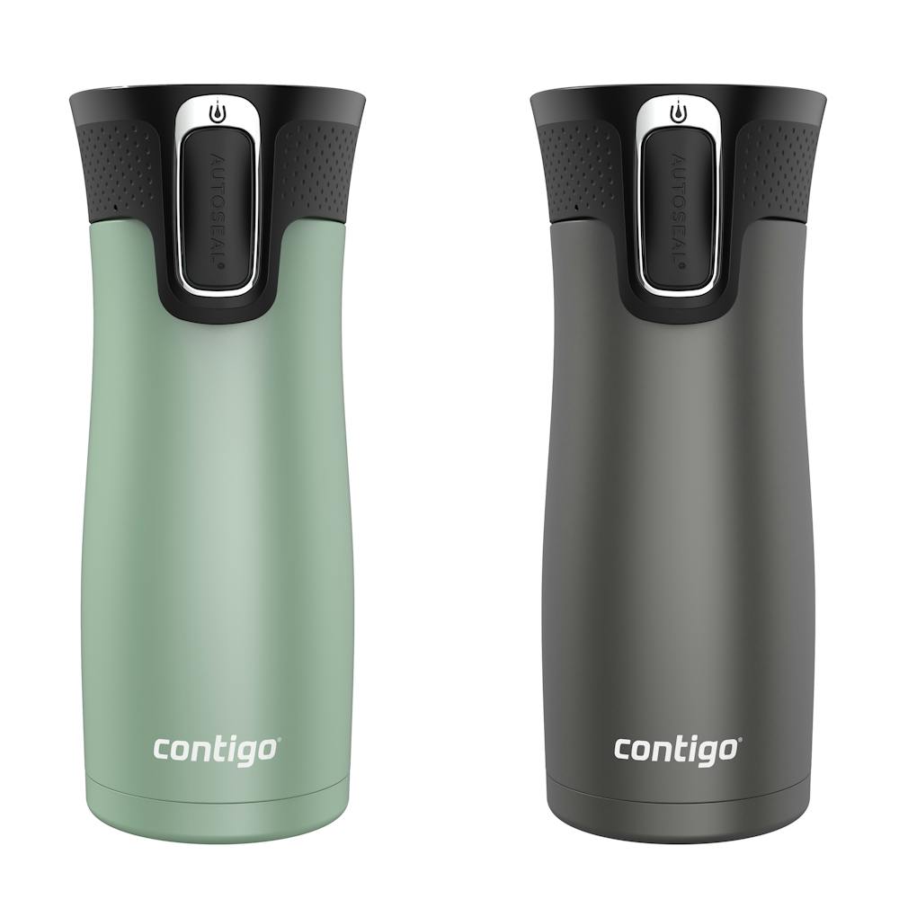 Contigo® West Loop 2.0 Leak-Proof Spill-Proof Insulated Stainless Steel Travel Mug, 16oz., 2 Pack (6E2B)