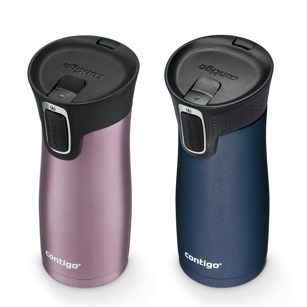 Contigo® West Loop 2.0 Leak-Proof Spill-Proof Insulated Stainless Steel Travel Mug, 16oz., 2 Pack (6E2B)