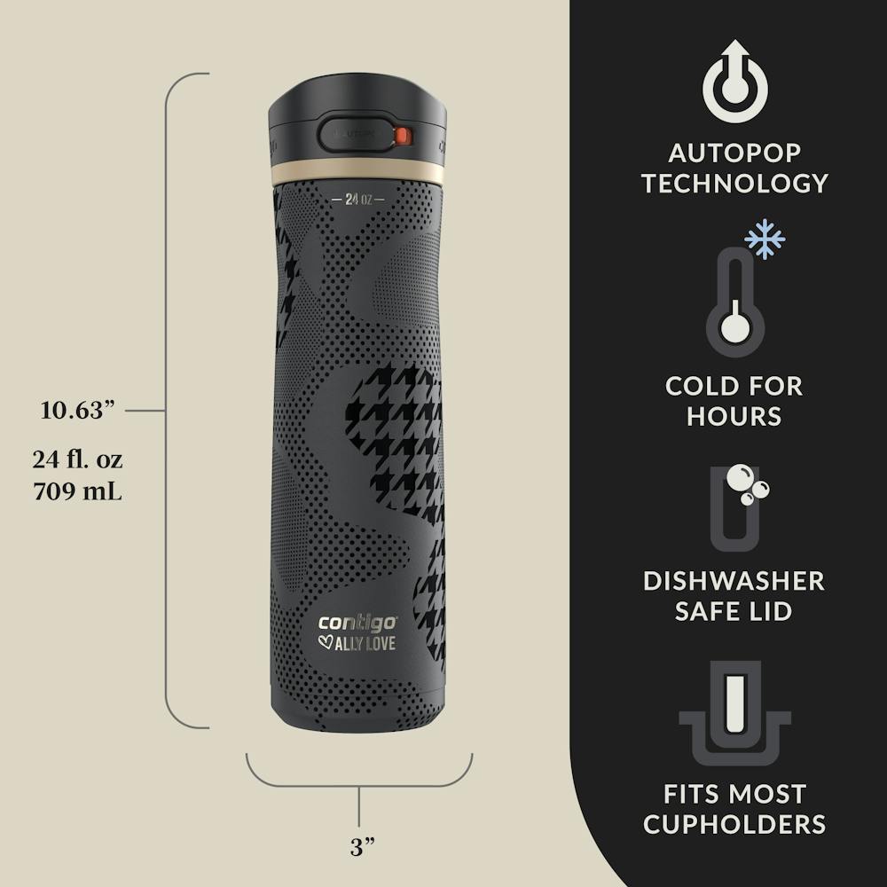 Contigo® x Ally Love Jackson Chill 2.0 Stainless Steel Water Bottle with AUTOPOP® Lid, 24oz (UT2R)