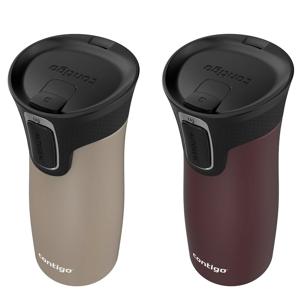 Contigo® West Loop 2.0 Leak-Proof Spill-Proof Insulated Stainless Steel Travel Mug, 16oz., 2 Pack (ECJP)