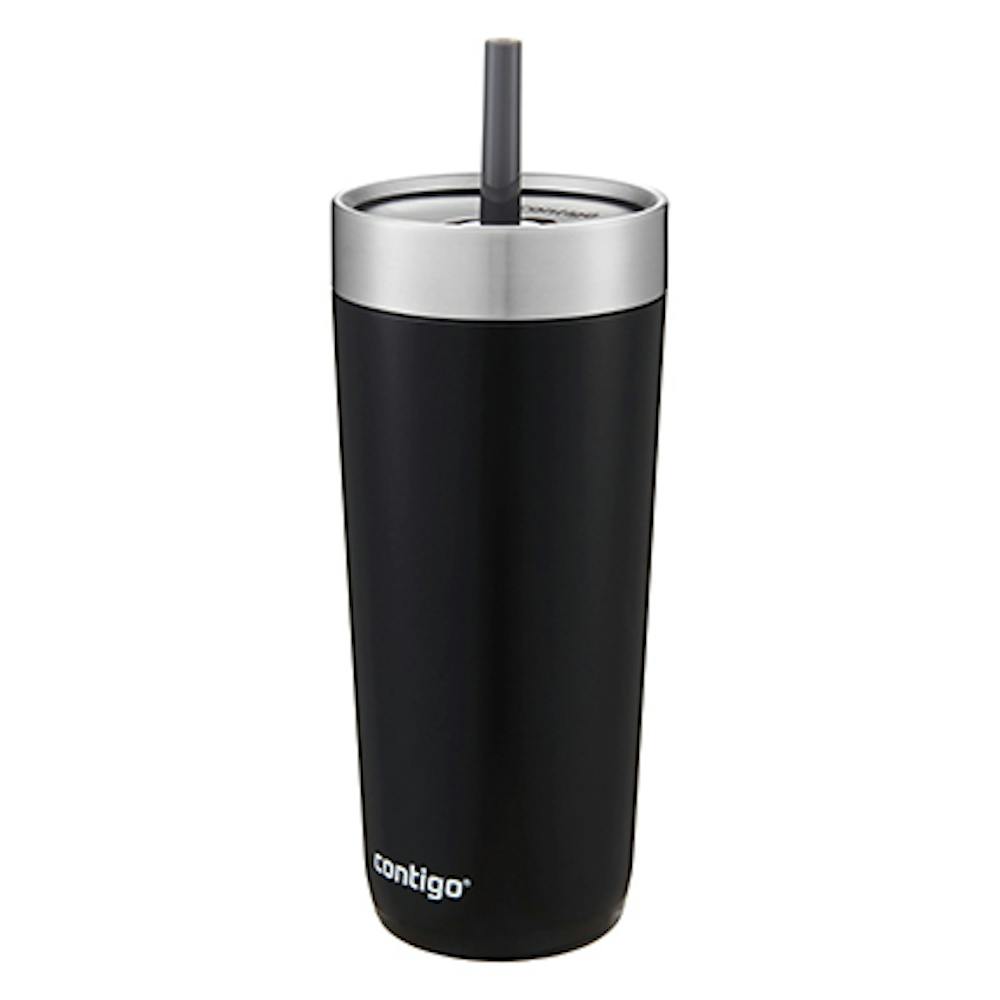 Luxe Stainless Steel Travel Tumbler with Spill-Proof Lid and Straw, 18oz (HKEQ)