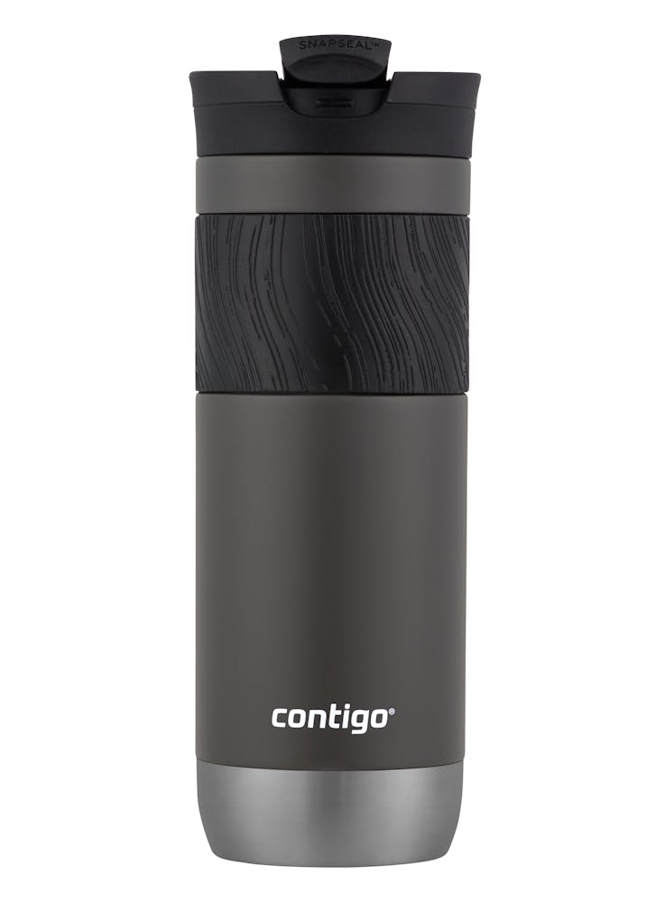 Contigo® SNAPSEAL™ Insulated Stainless Steel Travel Mug with Grip, 20oz., Blue Corn Transparent Satin & Midnight Berry (H25W)