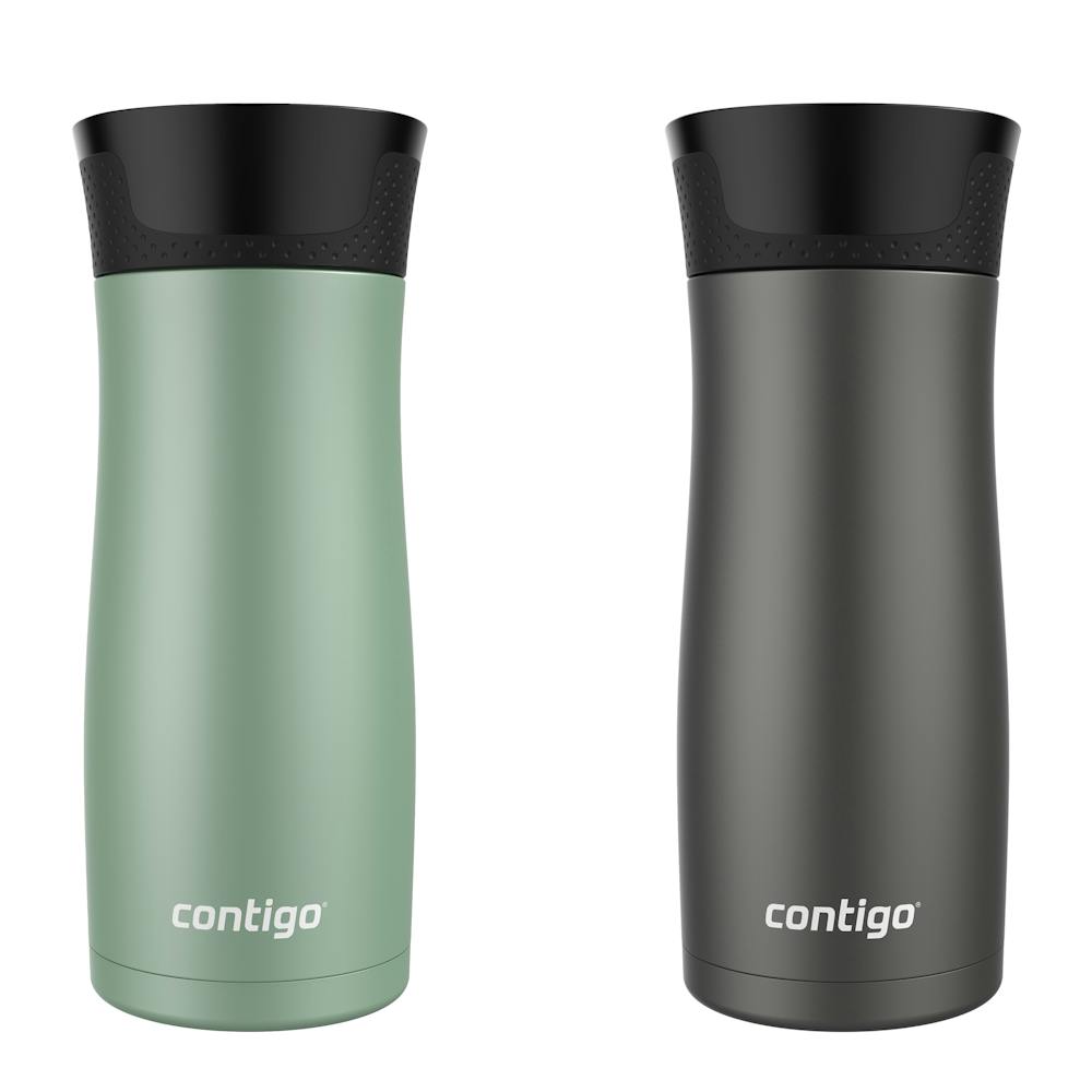 Contigo® West Loop 2.0 Leak-Proof Spill-Proof Insulated Stainless Steel Travel Mug, 16oz., 2 Pack (6E2B)