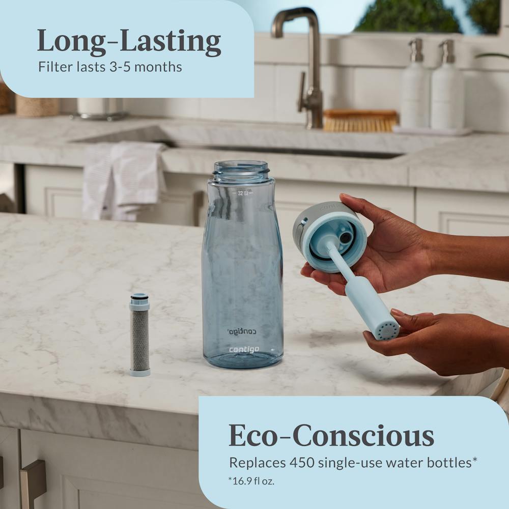 Contigo® Wells Plastic Filter Water Bottle with AUTOSPOUT® Straw Lid, 32 Oz (6OMF)