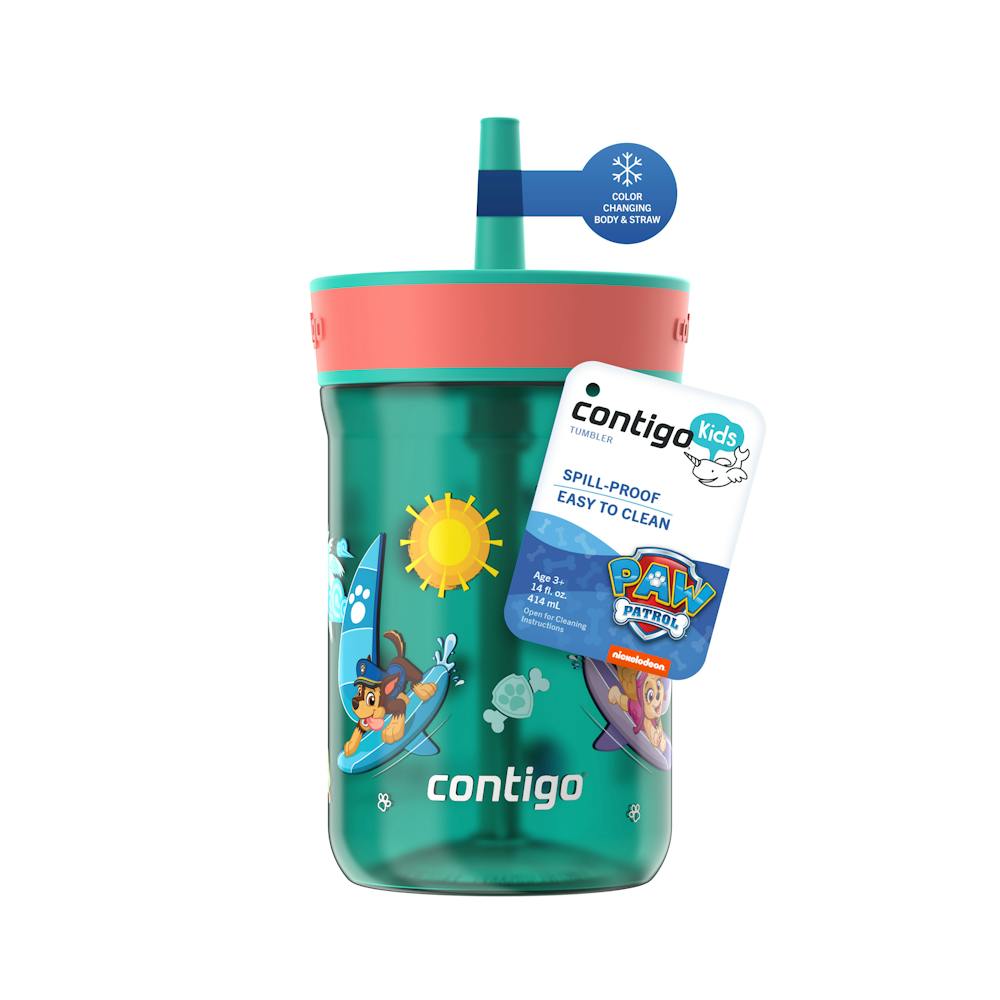 Contigo® Kids’ Leighton Straw Tumbler with Spill-Proof Leak-Proof Lid, 14oz (XKZO)