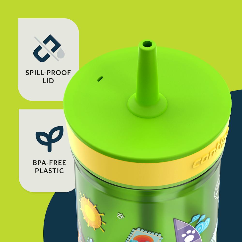 Contigo® Kids’ Leighton Straw Tumbler with Spill-Proof Leak-Proof Lid, 14oz (XKZO)