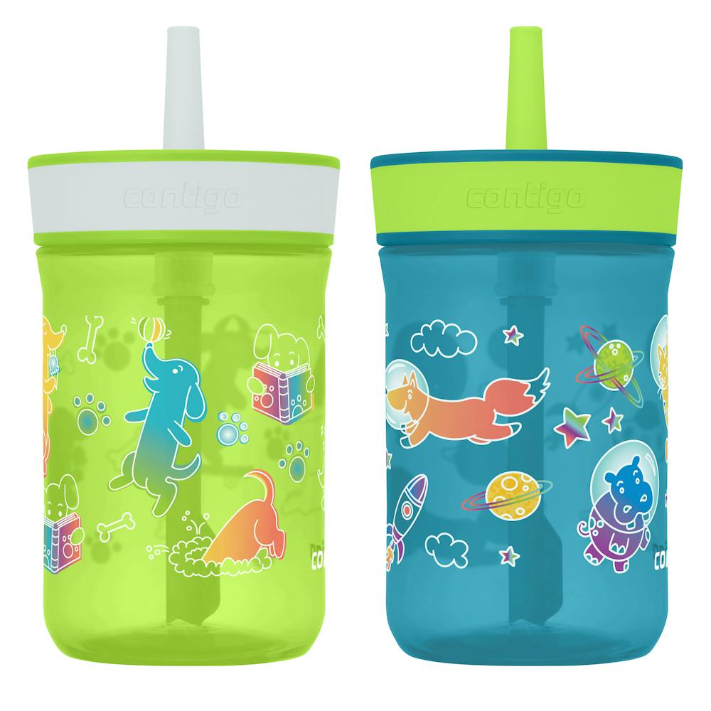 Contigo® Kids’ Leighton Straw Tumbler with Spill-Proof Leak-Proof Lid, 14oz (XKZO)