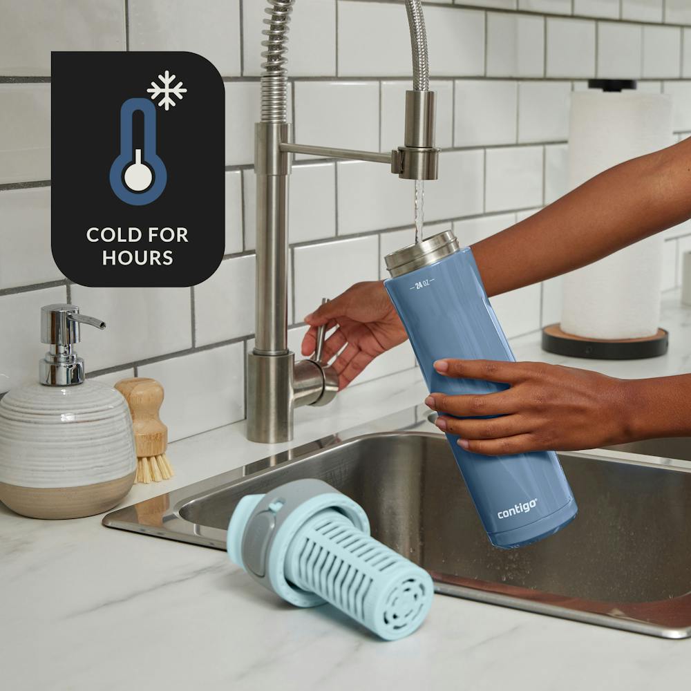 Contigo® Clybourn Chill Freeflow Filtration Stainless Steel Water Bottle with AUTOSEAL® Lid, 24oz (9993)