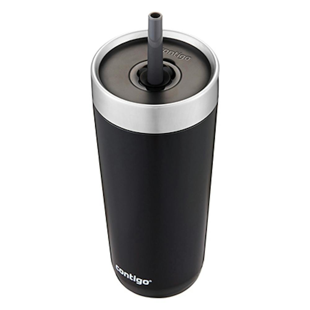 Luxe Stainless Steel Travel Tumbler with Spill-Proof Lid and Straw, 18oz (HKEQ)
