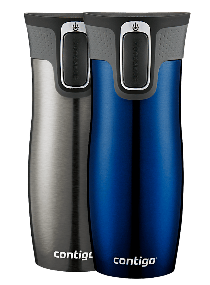 Contigo® West Loop 2.0 Stainless Steel Travel Mug with AUTOSEAL® Lid, 16oz, 2-Pack (PC75)
