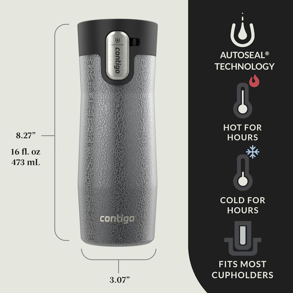 Contigo® AUTOSEAL® West Loop Vacuum-Insulated Stainless Steel Travel Mug with Easy-Clean Lid, 16 oz (5OEF)