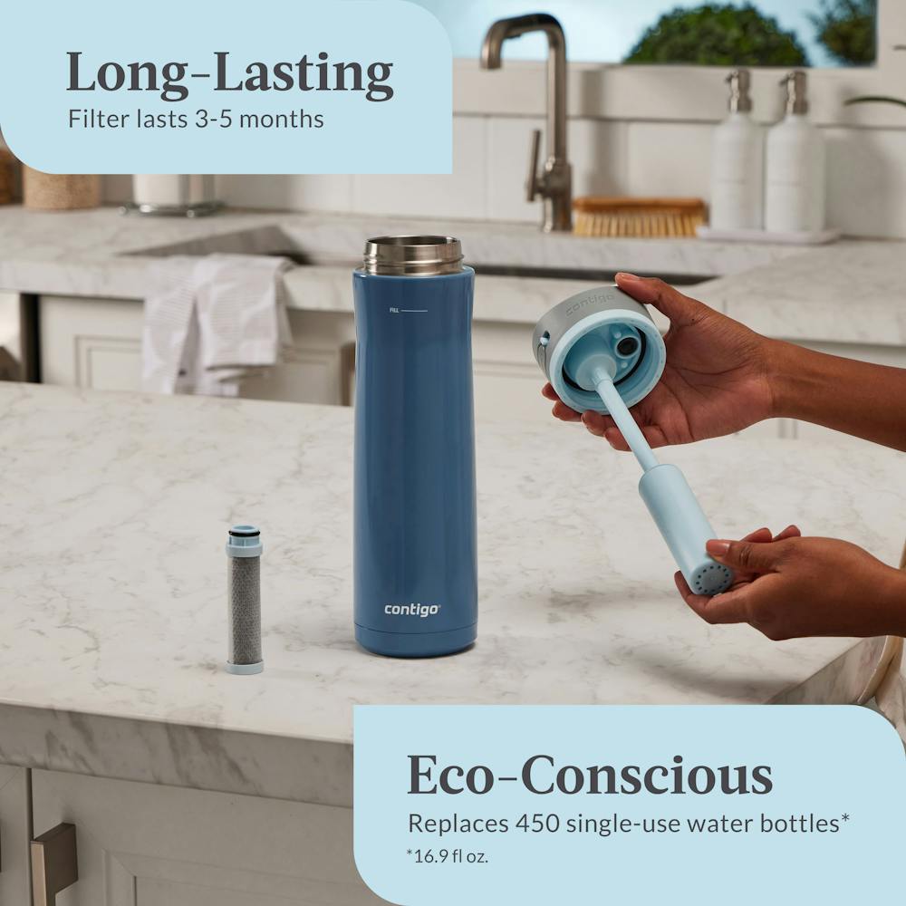 Contigo® Wells Chill Stainless Steel Filter Water Bottle with AUTOSPOUT® Straw Lid, 24 Oz (PJNY)